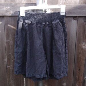 Wrap london linen shorts grey high rise pull on womens xl